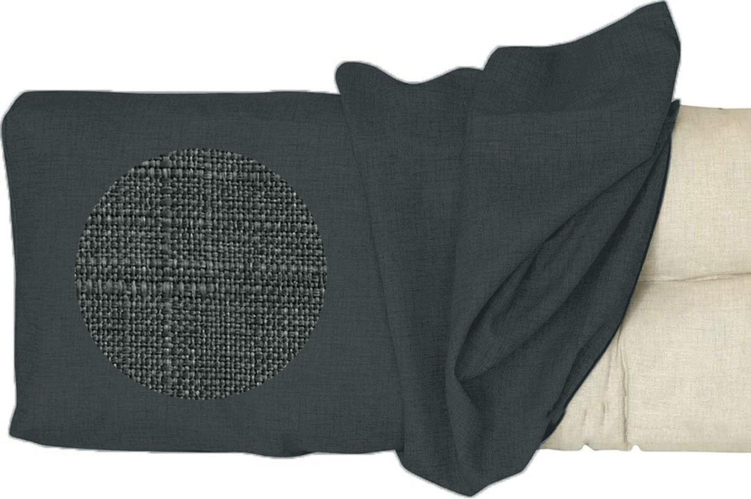 Bankkissenbezug Waschbar Leinenstoff, Antirutsch-Sitzkissen Reißverschluss Bankkissen Schutzhülle, Ideal Für Innen-/Außenbänke, Esszimmerstühle(Dark Gray,130x45x8cm)