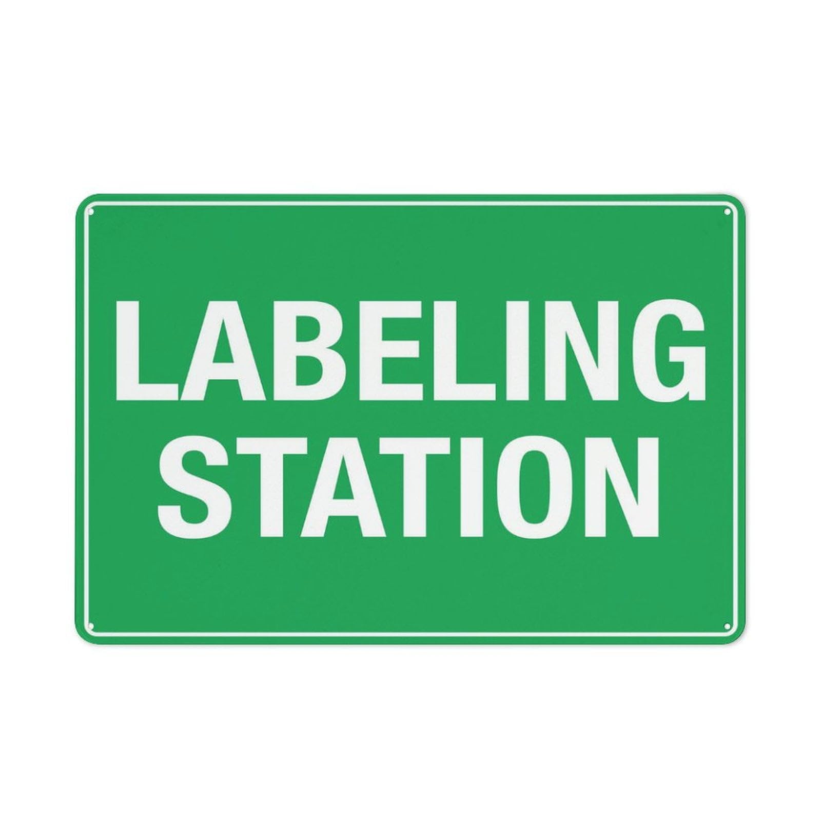 Peiyeety A07 Labeling Station Sign 12X16 Inches Metal Sign, Rustproof Aluminum, Multicolor