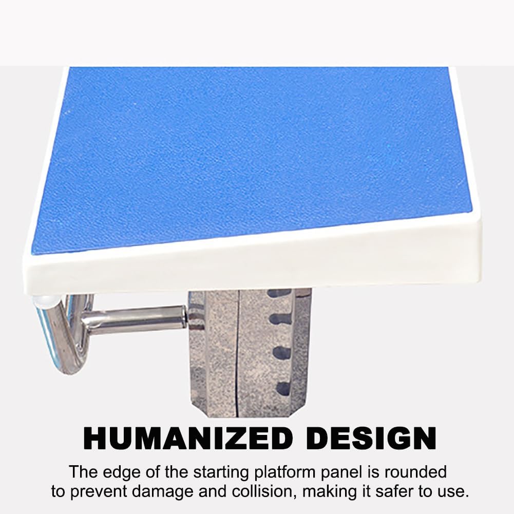 Diving Start Board with Stainless Steel Base, 19.7 Inch Pool One-Step Diving Start Board, Anti-Skid Plate, Suitable for In-Ground Standard Pool Diving Board