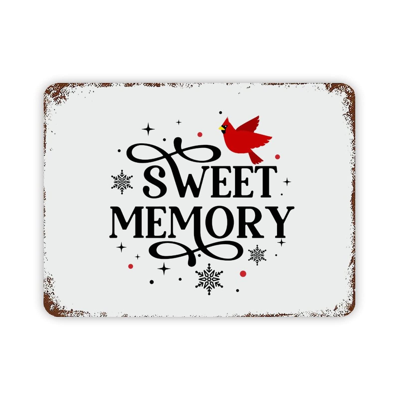 ENEDNATE Christmas Metal Sign,Sweet Memory Vintage Farmhouse Decorative Aluminum Tin Metal Signs with Saying for Living Room Bedroom Home Decor Print Poster Wall Art 12x16 Inch