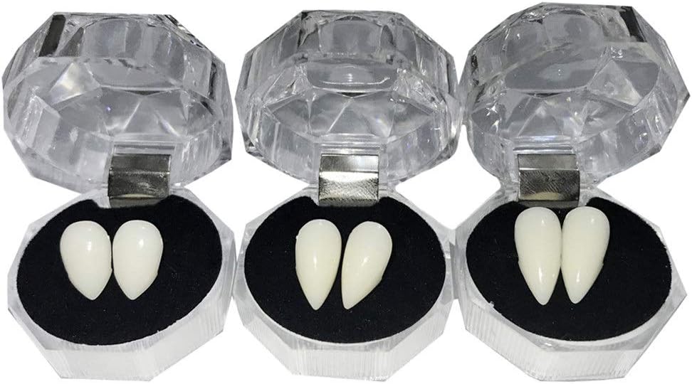 YOUOR 3 Pairs Vampire Teeth Fangs Dentures Halloween Cosplay Props Party Favors