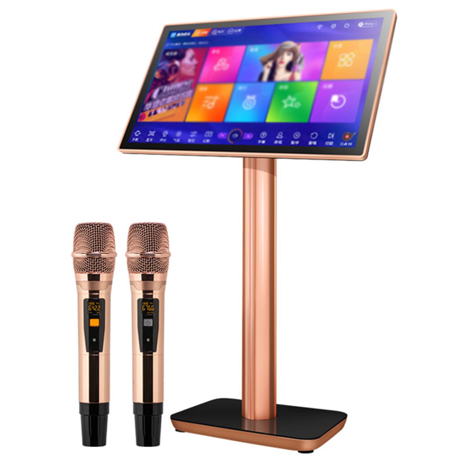 Odtwarzacz karaoke z bezprzewodowym mikrofonem Reverb, pojemnościowy ekran dotykowy 19,5/22 cale Funkcja pobierania z chmury Aplikacja YouTube Odtwarzanie online,19.5inch-2TB