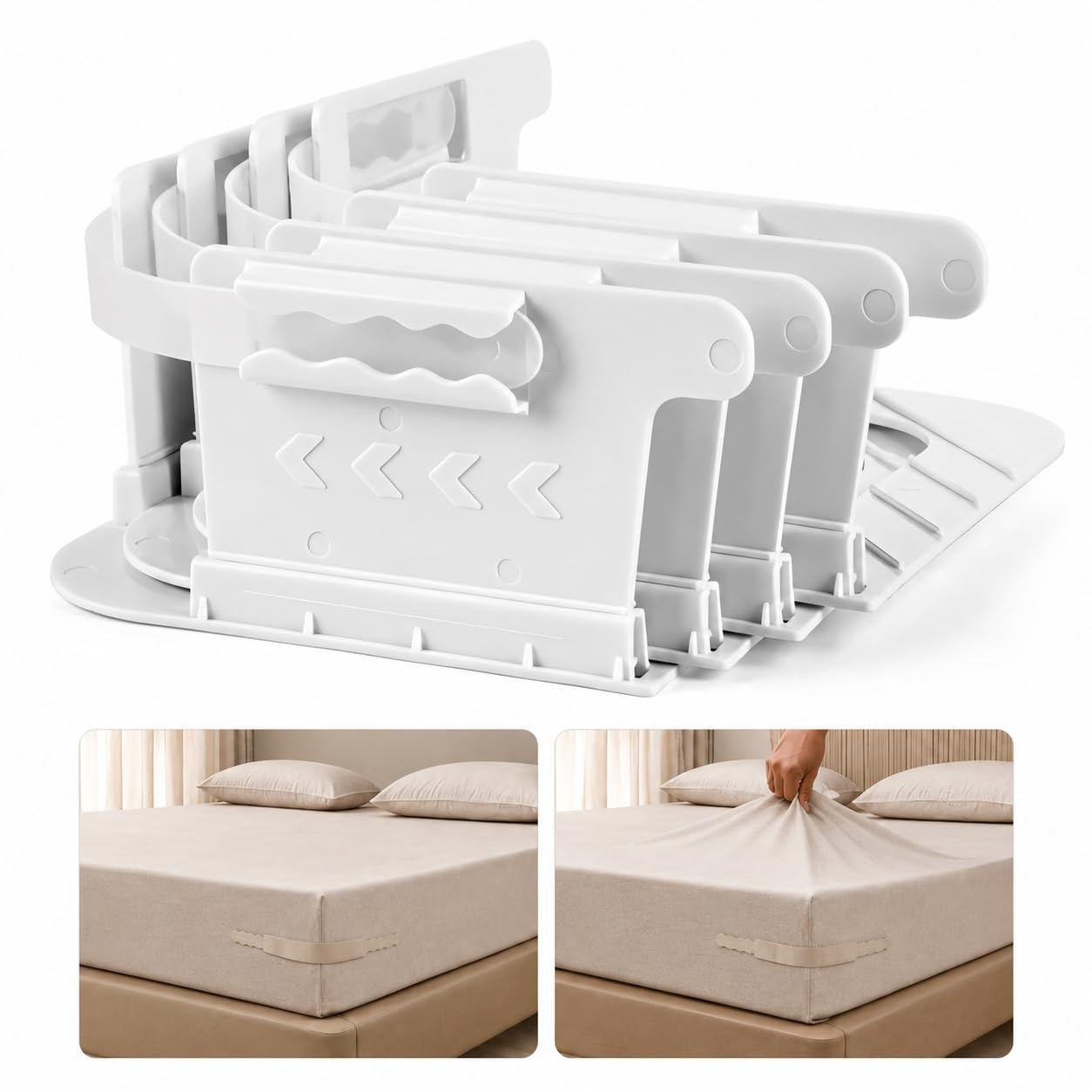 macrits lock bed sheet holders for corners - bed sheet holder straps fit for all mattress types, fitted sheet holders, easy installation sheet clips, stays, bedsheet holder clip, bedsheet holder