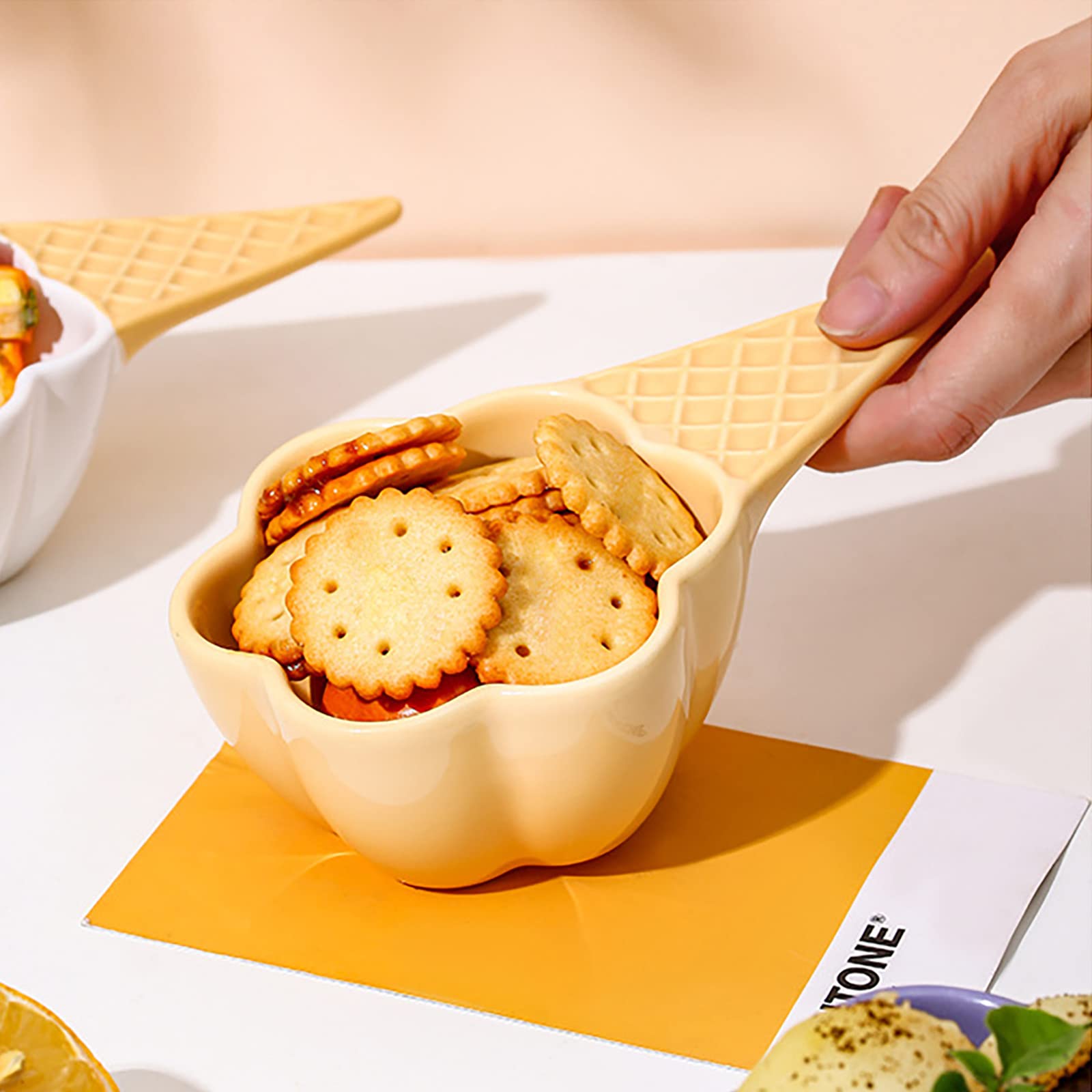 Cuencos de Helado de Cerámica Multicolor con Patas, Copas de Postre para Helados, Batidos, Parfaits, Sundaes y Más (Rosa)