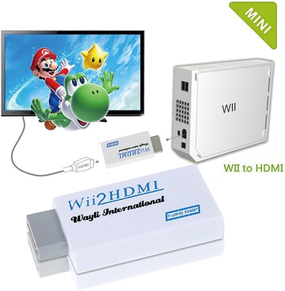 CFY Wii To HD-TV/HD 720P / 1080P WII To HDMI Converter Output Video Audio Supports All Wii Display Modes Adapter