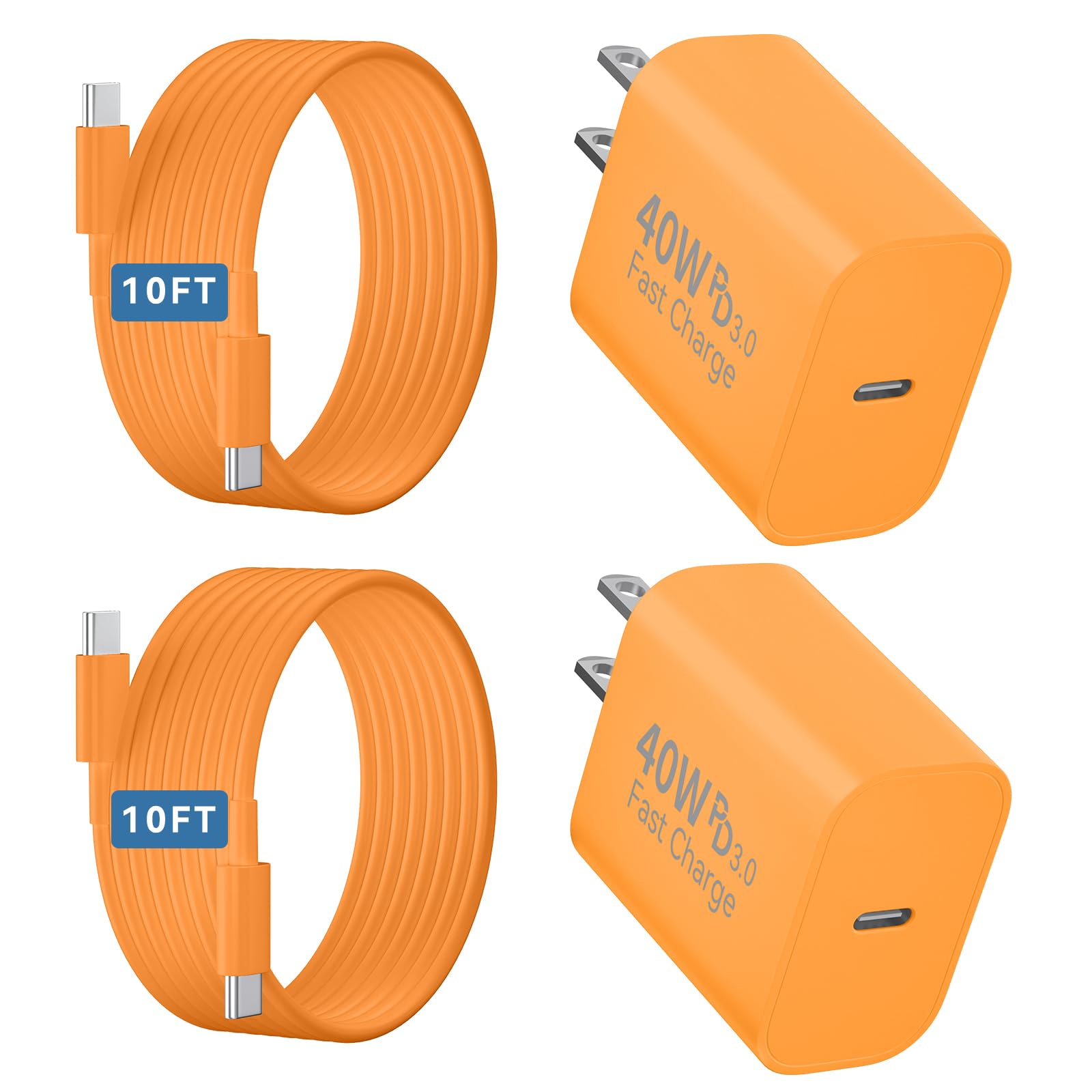 Phone 17 Pro Max Charger Fast Charging 40W USB C Fast Phone Charger with 10FT Long Type C