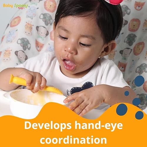 Miniatura 6 de BABY SPOONS MAGIC - Juego de 2 cucharas de silicona para bebés y estuche, utensilios para bebés a partir de 4 meses, artículos esenciales para bebés