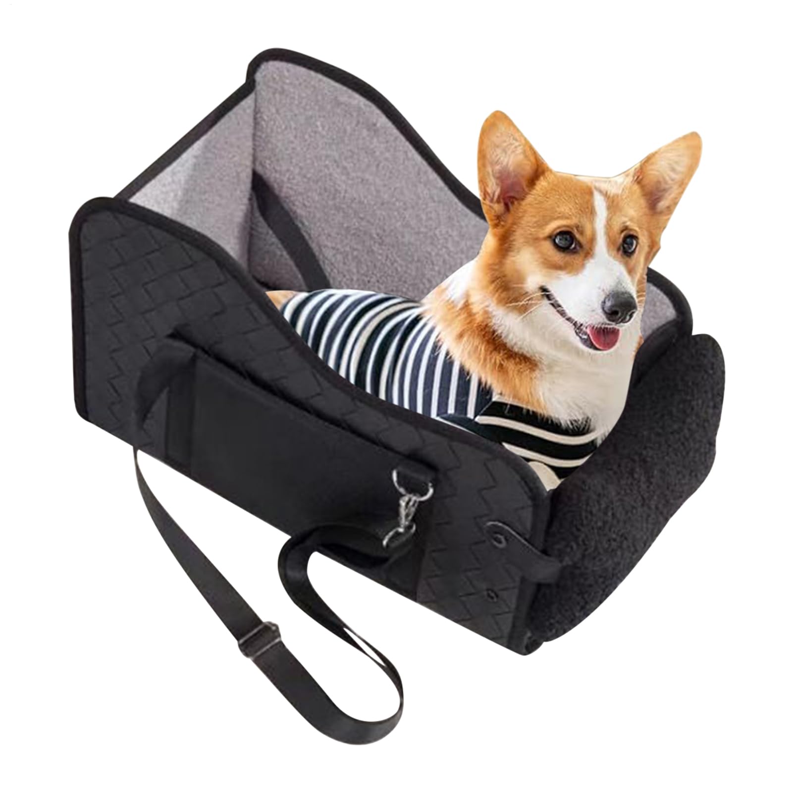 Siège Auto Chien pour Console Centrale Siège Pour Chiens Jusqu'à 6 Kg | Coussin de Transport Pliable et Portable pour Poussette Extérieur Arrière de Voiture