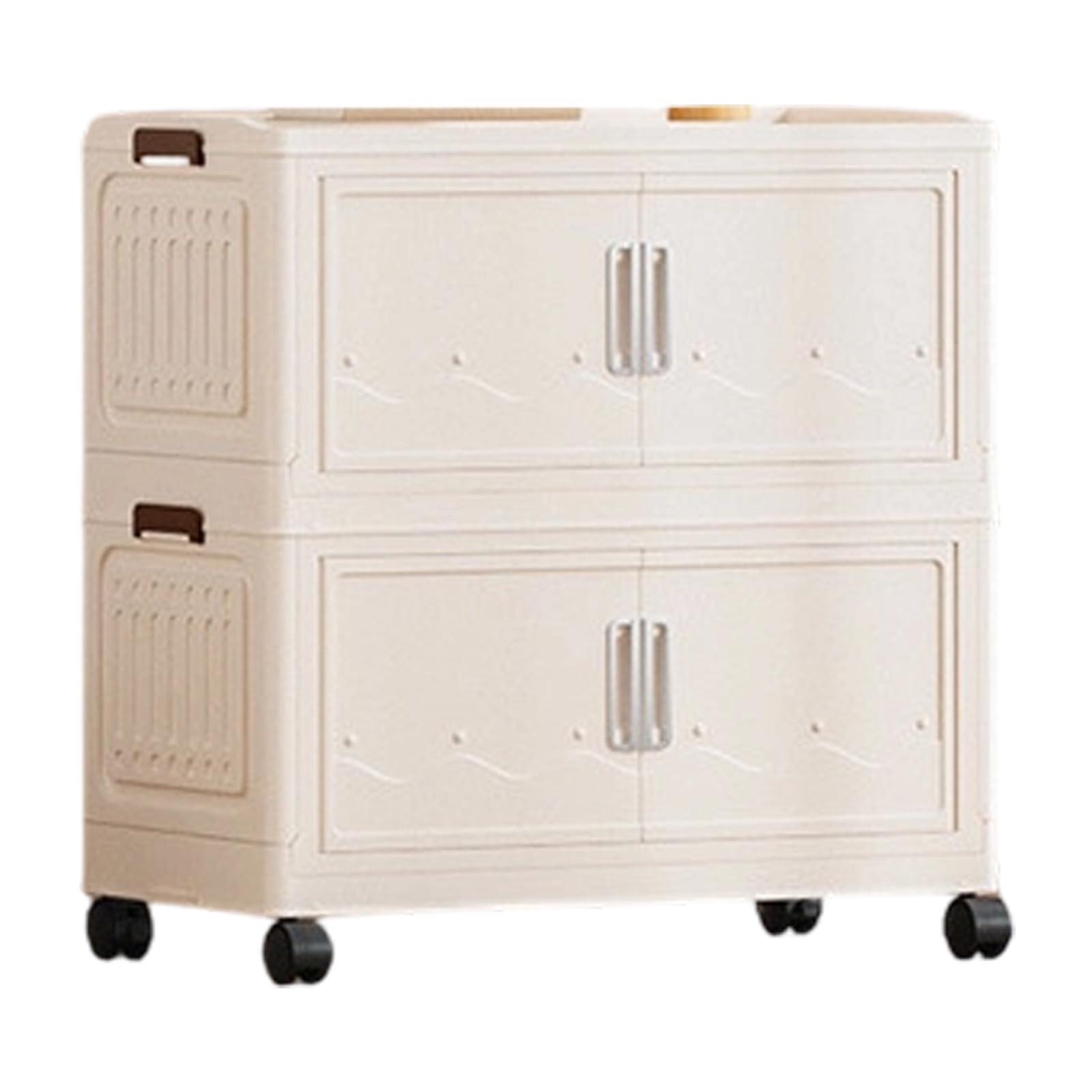 Zeiwohndc Sturdy PP Foldable Storage Container with Reinforced Panels and Space Saving Design Wheeled Storage Box