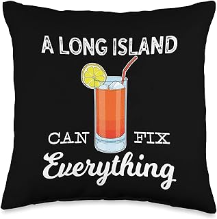 Funny Mixologist Cocktail Long Island Iced Tea Throw Pillow