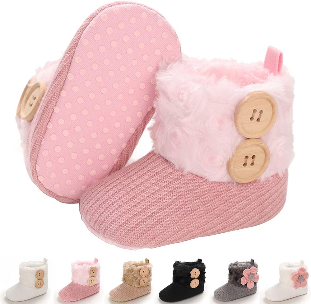 E-FAK Baby Boy Girl Boots Newborn Shoes Winter Snow Bowknot Anti-Slip Soft Sole Warm Infant Toddler Prewalker Booties