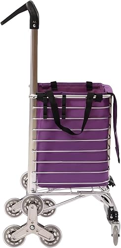 Miniatura 4 de Carrito de compras plegable, gran capacidad, aluminio y acero inoxidable para comestibles, lavandería, garaje