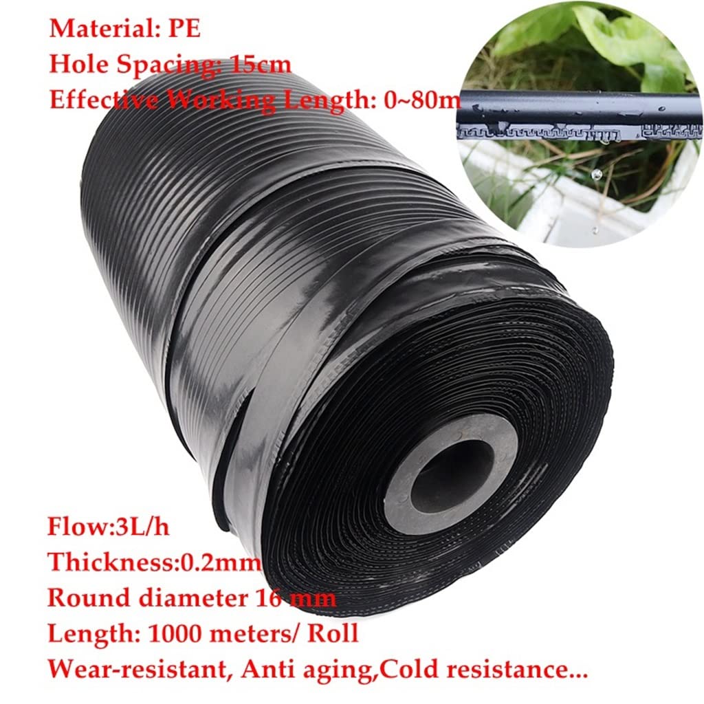 1000M 16mm × 0,2mm Goteo Jardín Granja Ahorro De Agua 3L/Hora Flujo Riego Agrícola Cinta De Goteo Manguera, For Estaca En Tubería De Riego De Jardín