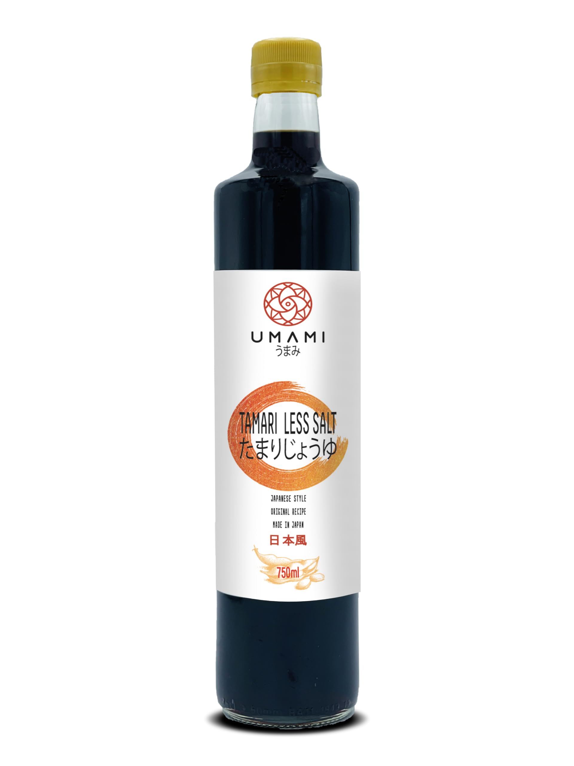 Umami Salsa de Soja Menos Sal 750ml - Baja en Sodio - Producida en Japón para Sushi y Wok