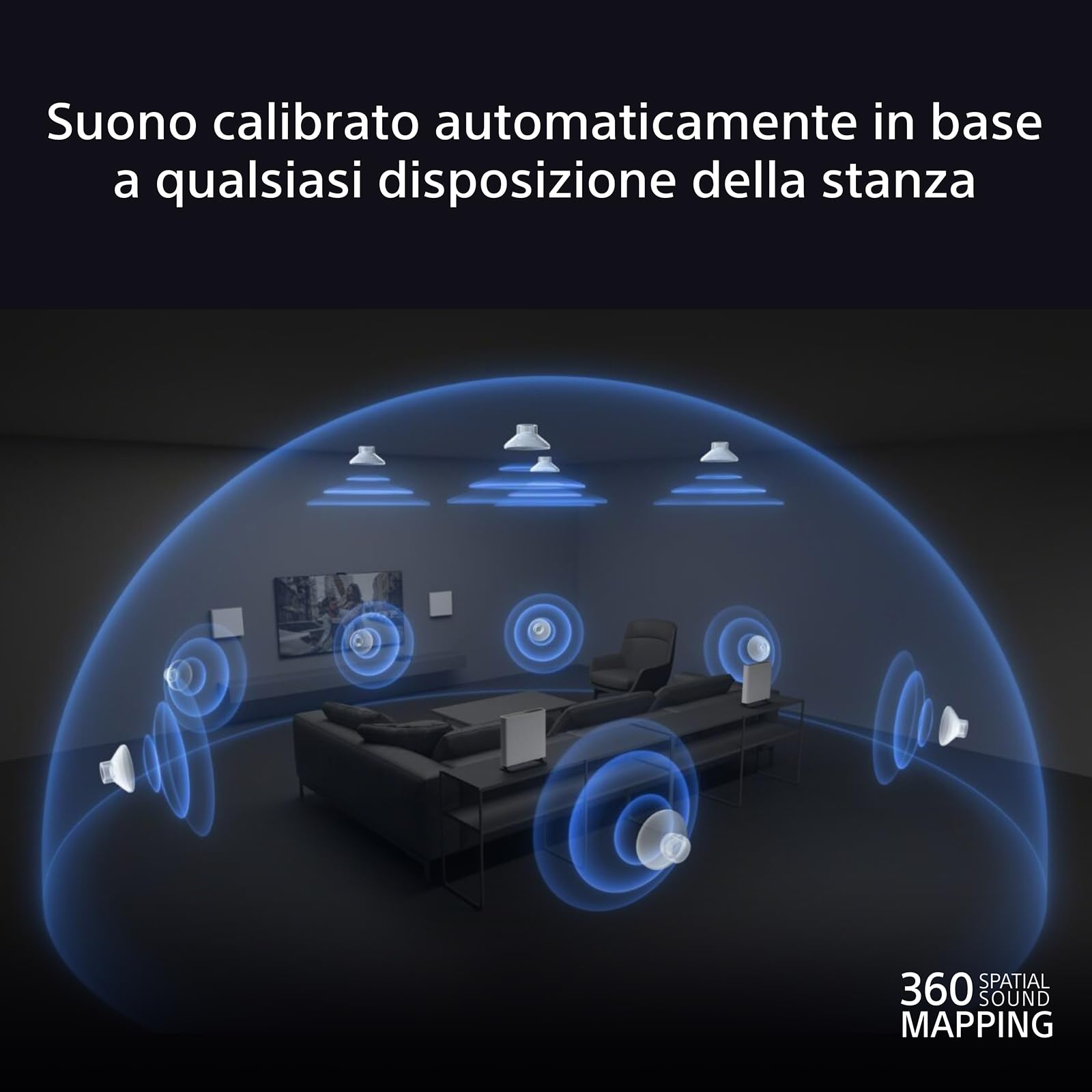 Sony BRAVIA Theatre Quad – Dolby Atmos®, Home Theatre 4 Speaker System per TV, DTS:X, Wi-Fi®, Bluetooth®, 360 Spatial Sound Mapping, Hi Res Audio, grigio, HT-A9M2