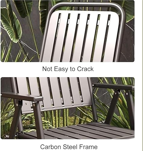 Miniatura 5 de Silla plegable para patio, sillas de comedor portátiles para exterior, sillas plegables con reposabrazos, sillas plegables para exterior, césped,