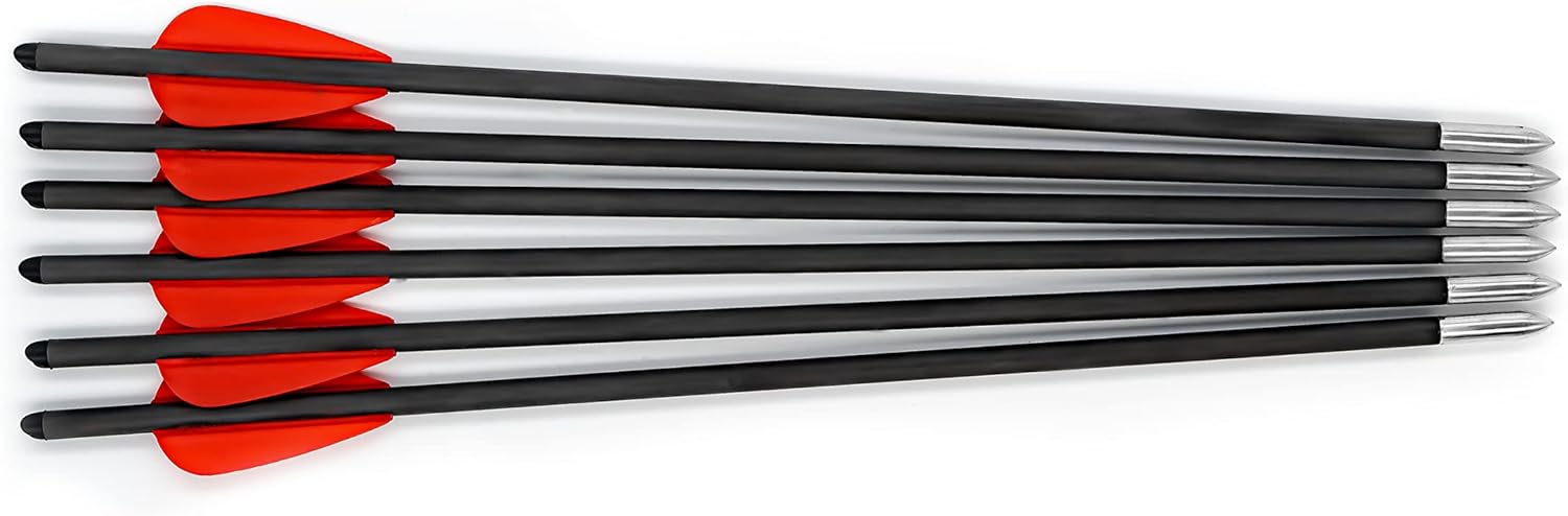 Ballista 12.8" Mini Crossbow Bolts Carbon Arrows with Steel Tips, Half-Moon Nocks, OD 5.5mm (Pack of 6)