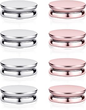 PEUTIER 8pcs Hijab Magnetic Pins, Multi-Purpose Magnetic Scarf Clip no Snag Hijab Magnets Scarf Magnetic Clasp Strong Magnetic Hijab Pins Pinless Brooch for Women Clothes Pink, Silver, Medium