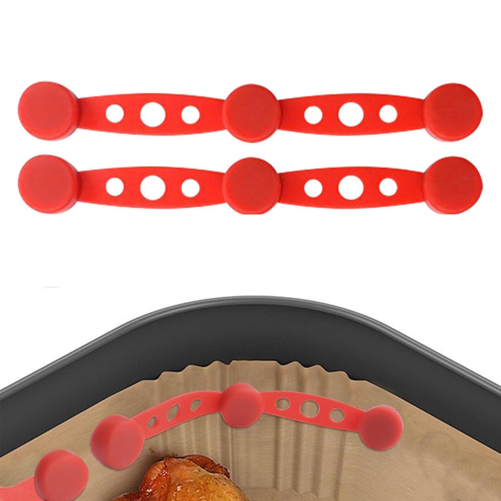 French Fries Clips Fright Magnet, Fries Clips with Fridge Magnet, Air Fryer Accessories for French Fries, Air Fryer Silicone Liner Compatible, 10x10x1 cm Size, 2-Piece Set-image-46