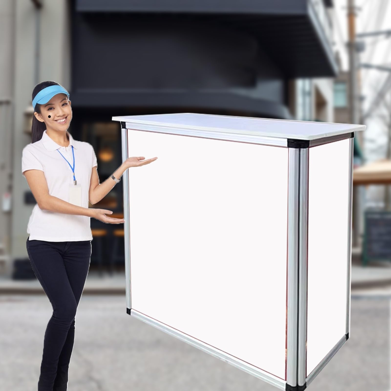 Table de comptoir portable et chariot d'épicerie pliable à haute capacité