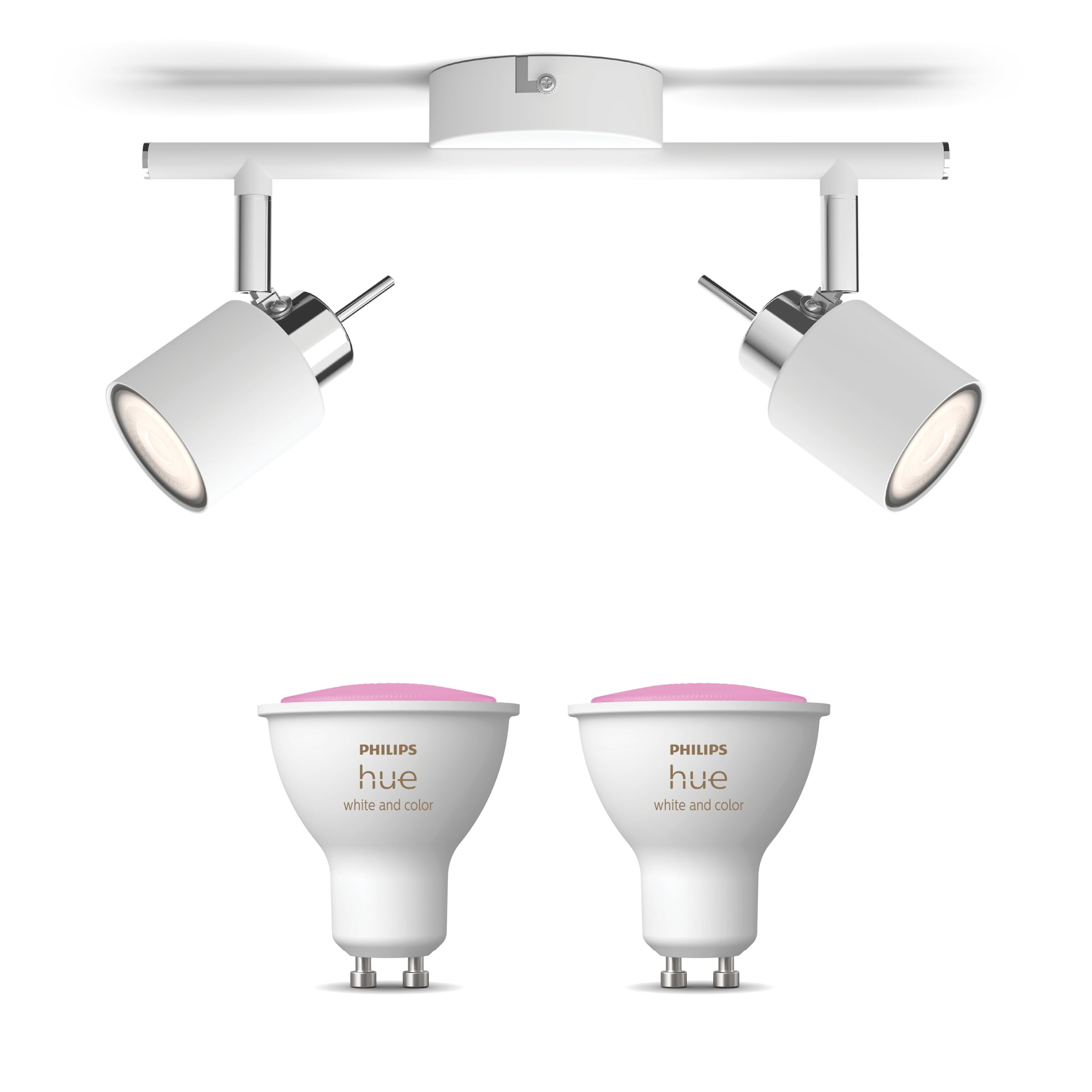 Philips Hue Meranti Spot en saillie (Blanc) - 2 lumières - Blanc/Couleur