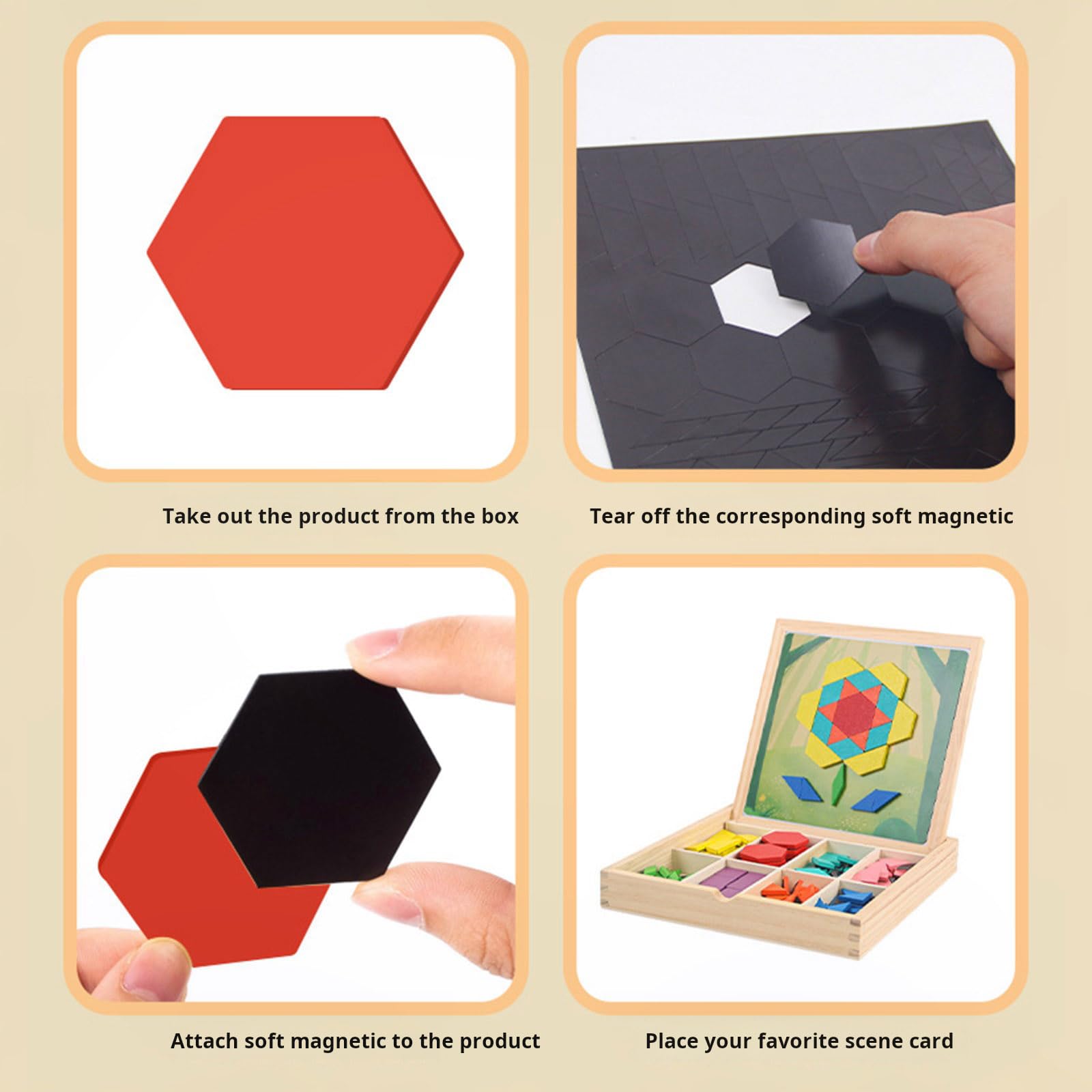 Juego de construcción de Madera con Bloques magnéticos Seguros para niños y niñas de 3 años o más Bloques de construcción de Madera para niños