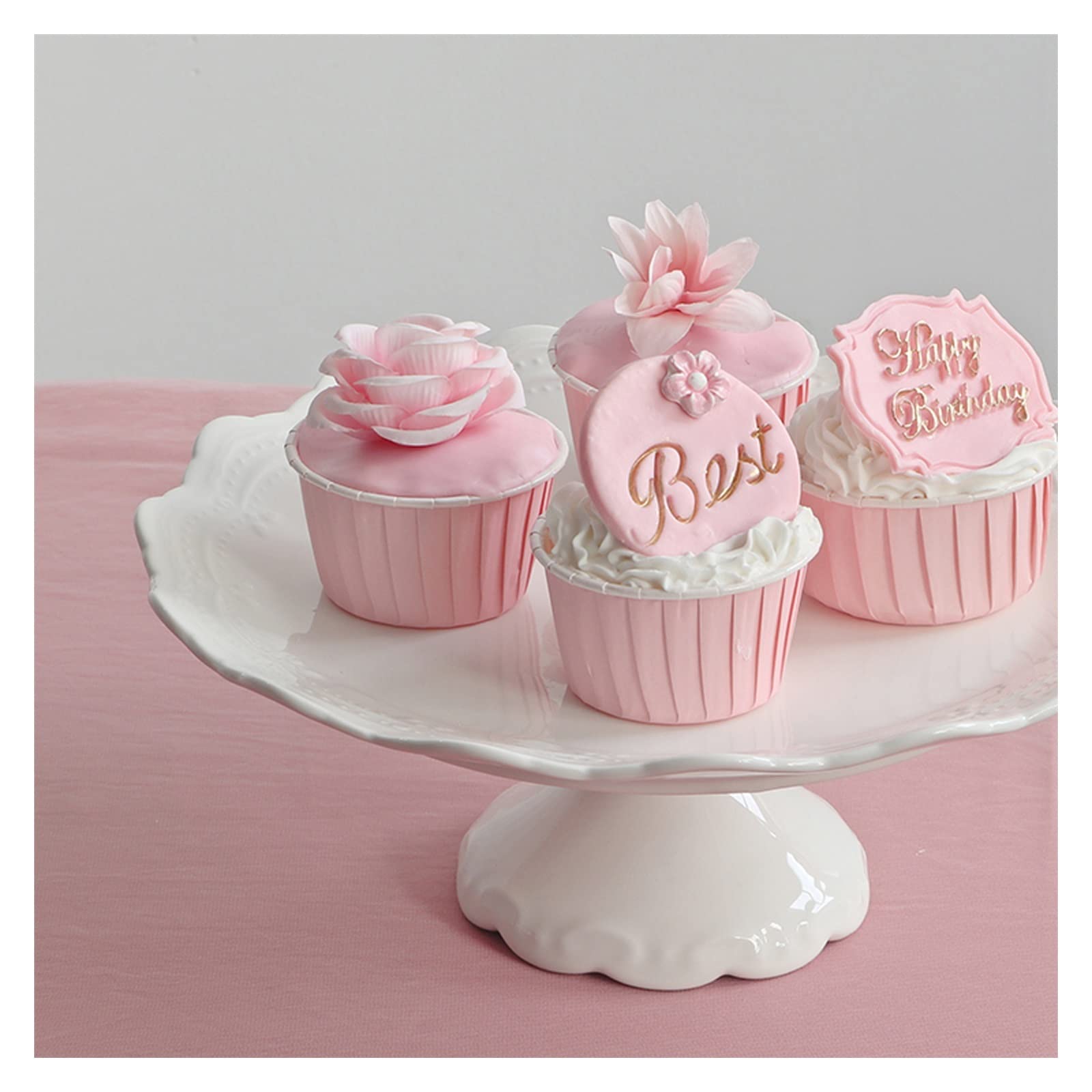 SUNESA Présentoir à Gâteau Décoration de Table à Dessert Blanche Accessoires de décoration de Dessert de Mariage Cadre d'affichage de gâteau de fête Plateau en céramique Stand de Gâteaux