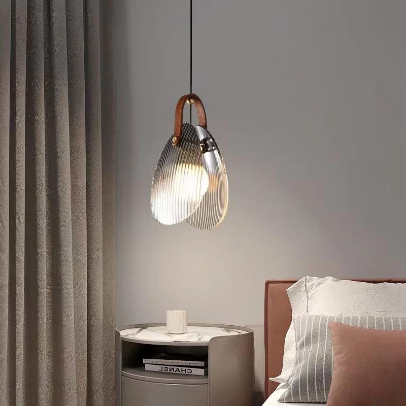 Modern Black Pendant Light with 3-Color LED | Adjustable Hanging Lamp with Leather Strap for Living Room & Bedroom | Ceiling Hanging Light for Home Decoration & Office-image-35