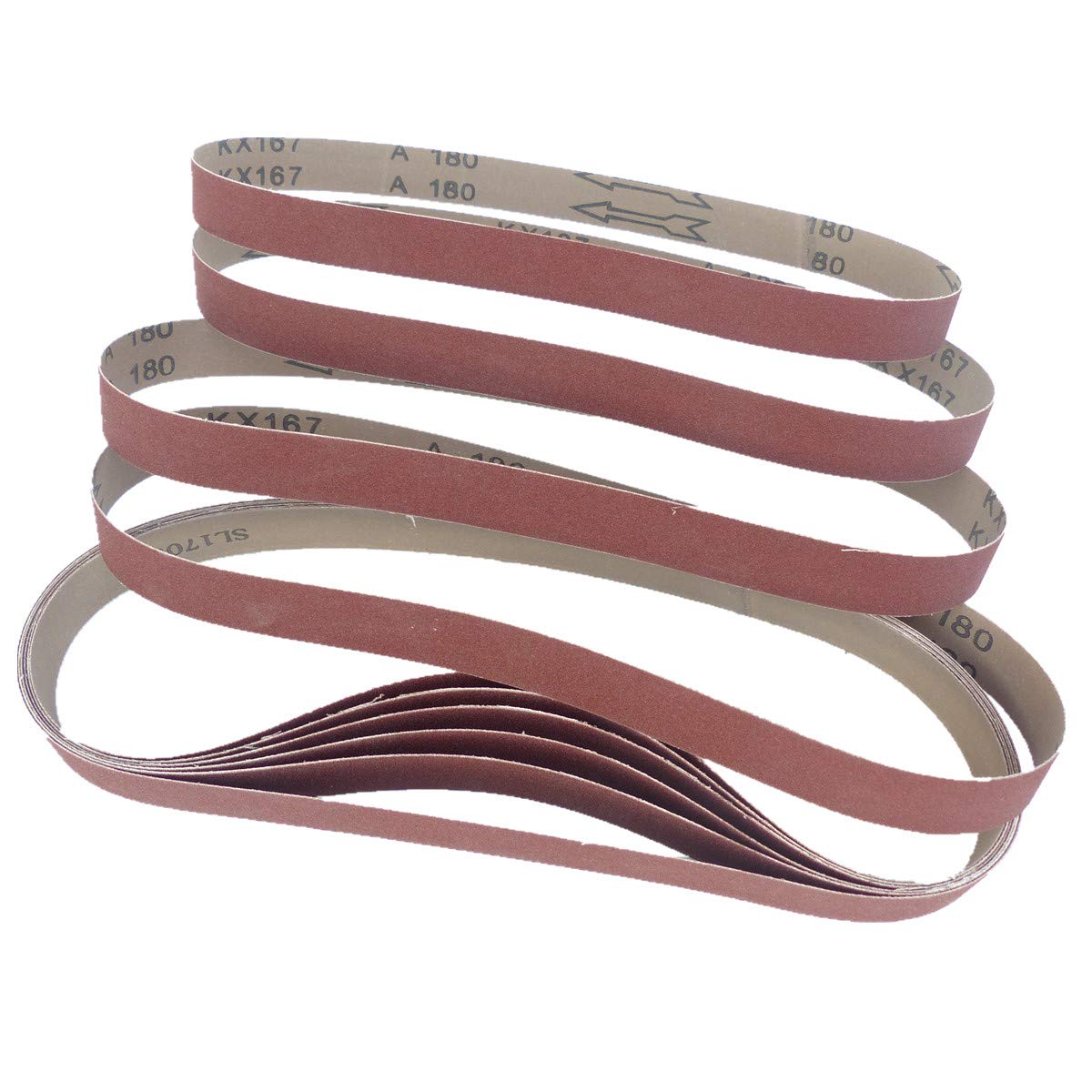 Bandas de lija (10 unidades, 25 x 762 mm, grano P180)