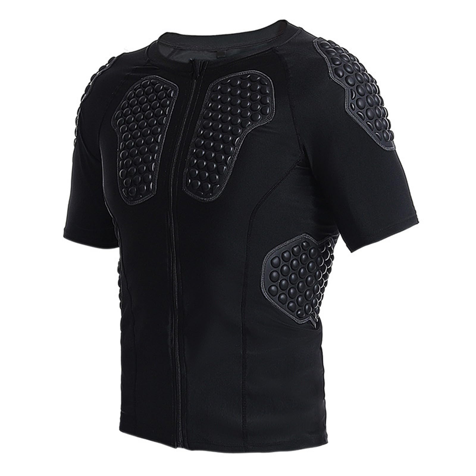 Youth Boys Padded Compression Shirt Vest Rib Protector Padded Top for Rugby Football Paintball Baseball Football Basketball