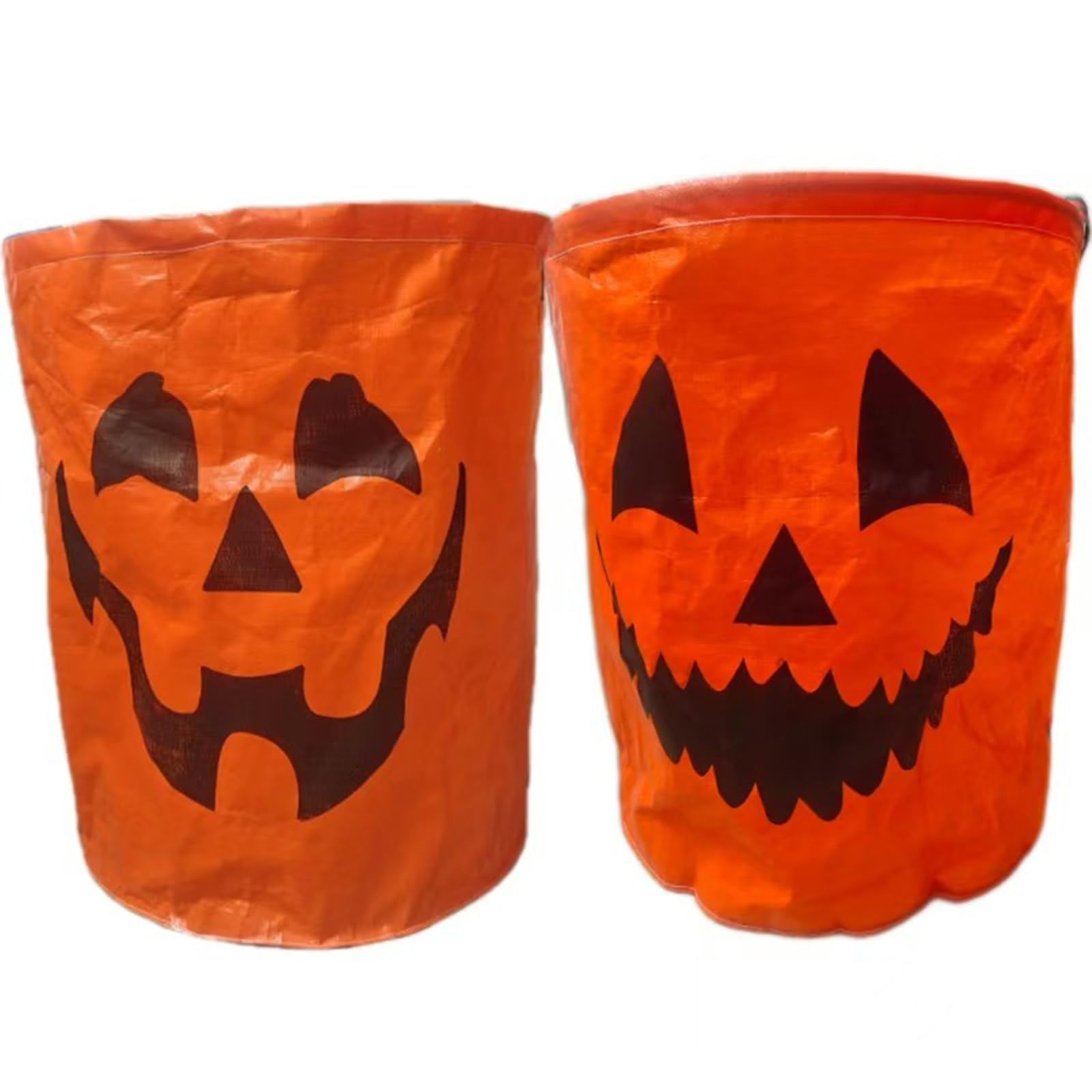 Bolsa grande impermeable de calabaza de Halloween de 60 L para recogida y almacenamiento de residuos de jardín, 45 x 38 cm, bolsa de basura de jardín de gran capacidad