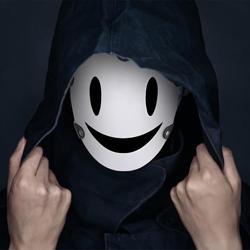 Vista 5 de Máscara de cosplay de invasión de gran altura - Tenkuu Shinpan Máscara de resina blanca sonrisa para disfraz de Halloween
