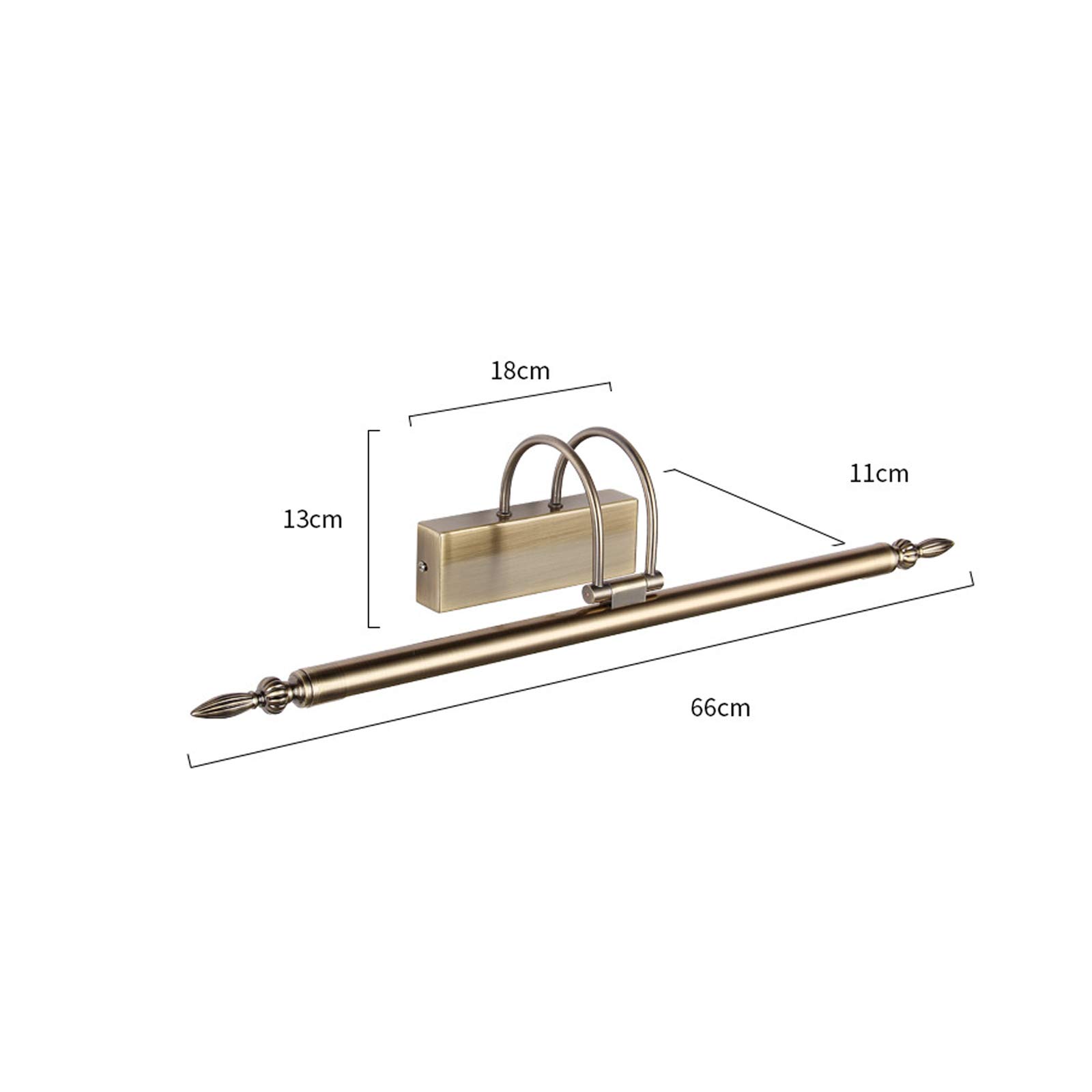 Elegante Lampada a LED in Bronzo per Specchio da Bagno, 12W, Regolabile, in Acrilico e Metallo, 66 cm - Illuminazione Vintage per Interni, Camera da Letto, Arredamento casa