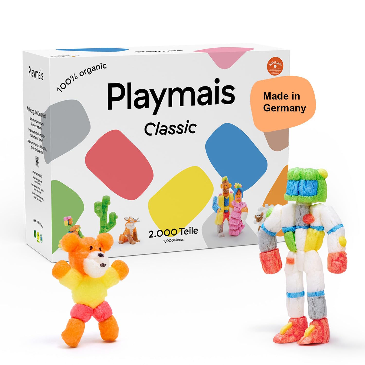 Playmais Classic 2000 Teile | Bastelset | natürliches Spielzeug | inkl. Schwämmchen, Bastelmesser | ab 3 Jahren