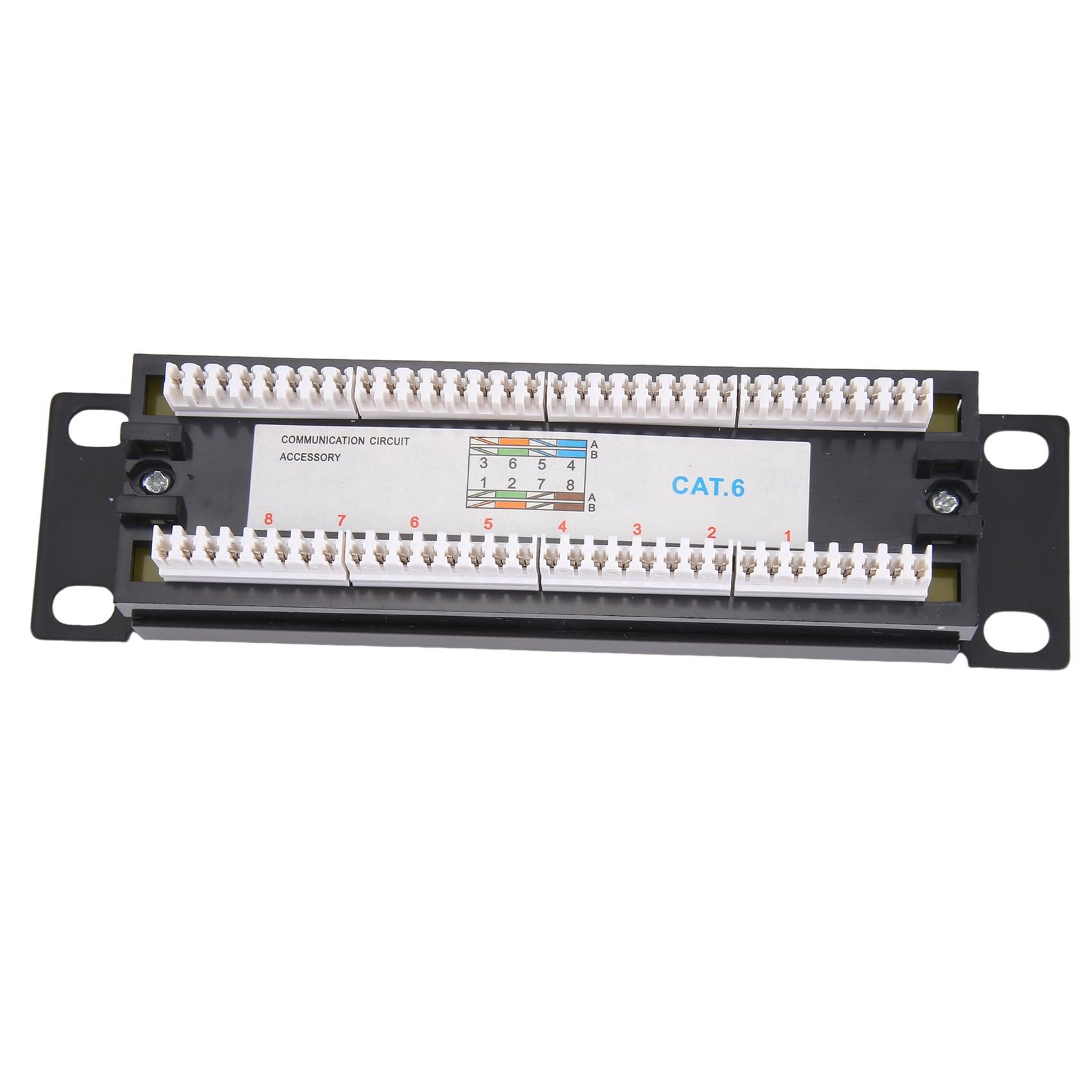 4X CAT6 8 Puertos Patch Panel Rack Network 6.89 Pulgadas 1U Montaje en Rack con Conector RJ45 para de Distribución Doméstico