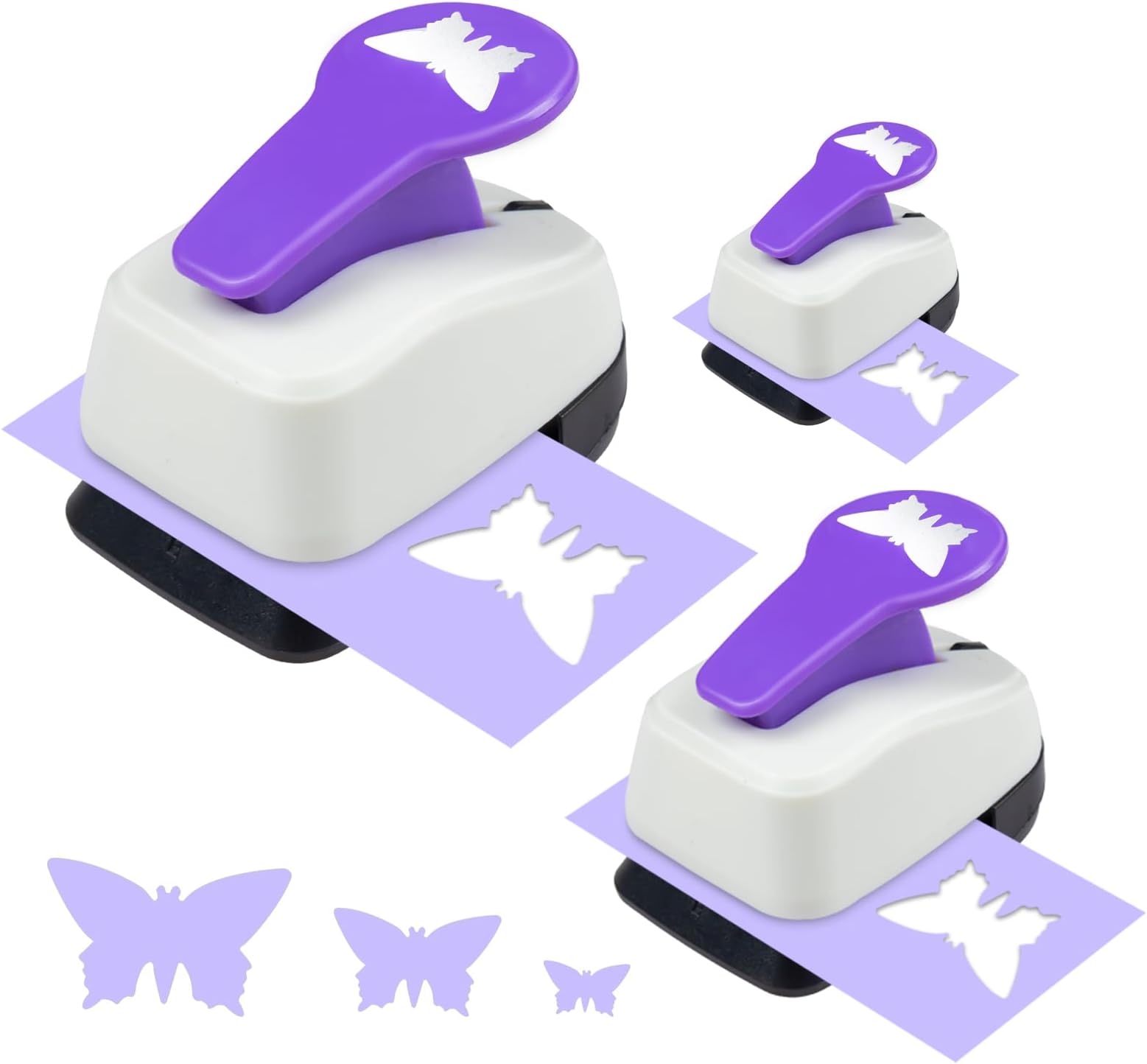 Butterfly Punch Set, 3/8 Inch, 5/8 Inch, 1 Inch Butterfly Hole Puncher Set for Scrapbooking, Butterflies Shaped Hole Punches for Paper Crafts, Weddings, Cardstock, Gift Wrapping, Greeting Cards