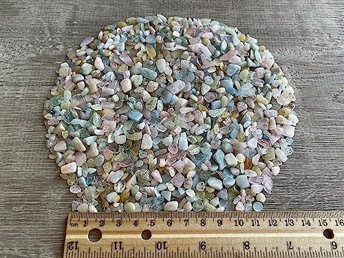 Image of GAF TREASURES 2 oz Lot Natural Semi Tumbled Morganite Gemstone Chips, Morganite Crushed Mini Crystals, Undrilled Crystal Chips (Morganite)