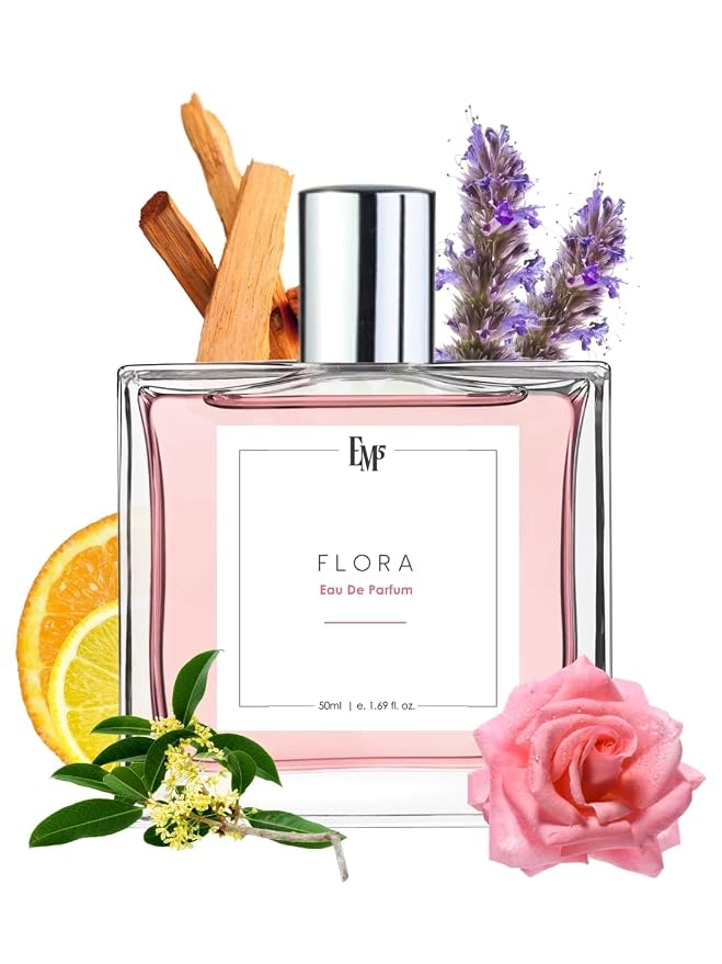 EM5 Flora EDP Perfume for Women | Eau de Parfum for All Day Wear | Strong and Long Lasting Spray | Fruity Floral Citrus Fresh Fragrance | Luxury Gift for Her