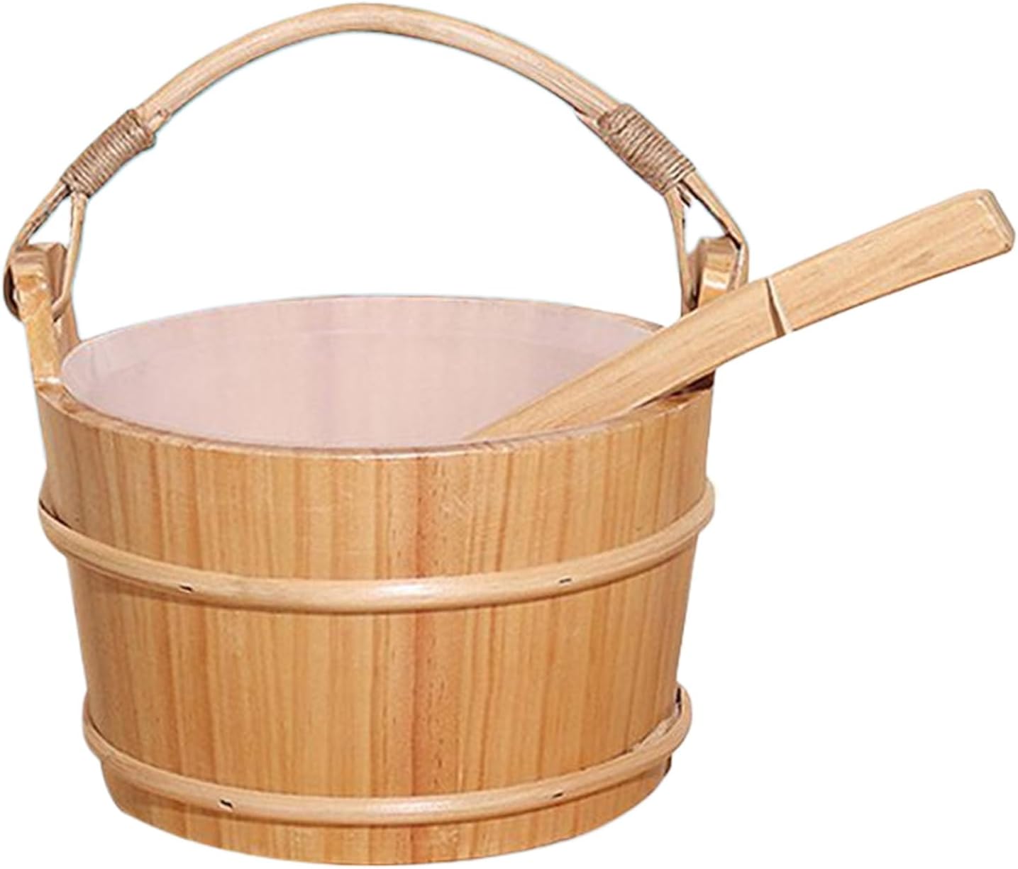 サウナキット - 木製サウナバケット | バケットレードルサウナアクセサリーキット、ポータブル木製バレルスプーンツールセット、強化バ