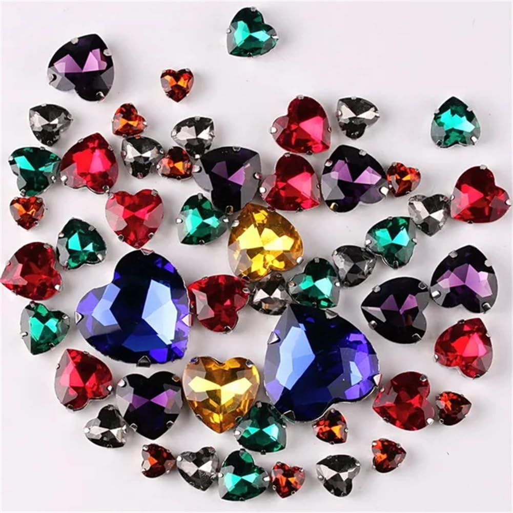 Strass à coudre en cristal de verre et griffe argentée lot de 50