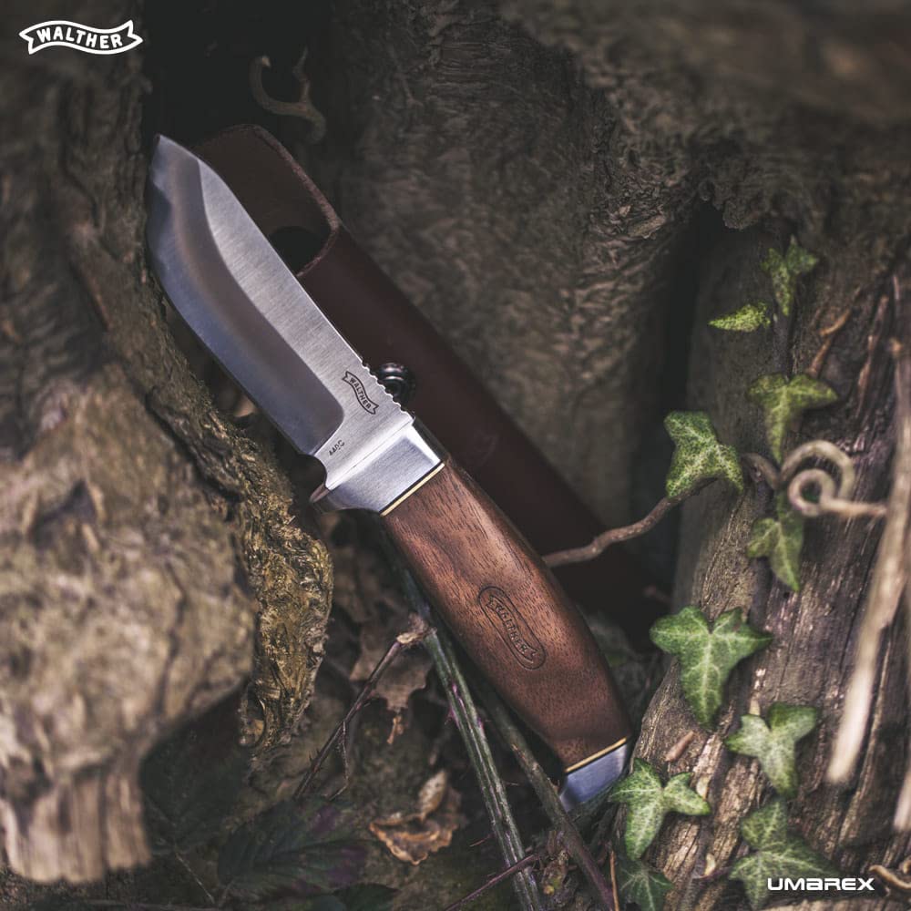 Walther Taschenmesser Premium Skinner, feststehendes Jagd Messer, 440C Stahl, ideal für Outdoor Aktivitäten