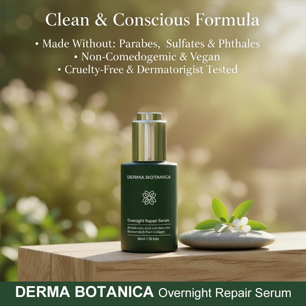 Overnight Repair Serum,Derma Botanica Overnight Serum,with Multi-Molecular Hyaluronic Acid - smooth, and refresh the look of skin for a more youthful appearance. 1.76fl.oz(1pc) - Image 5