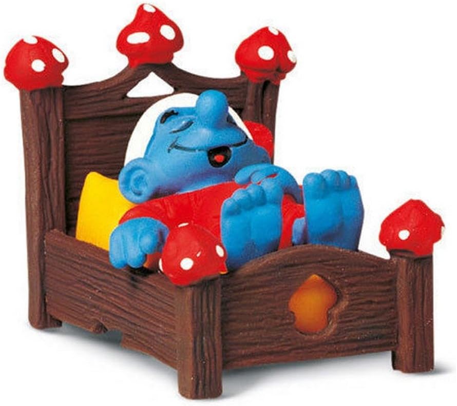 SCHTROUMPF-SCHLEICH-SCHTROUMPF DORMEUR DANS son lit- 40240 EUR 5,50 - FR
