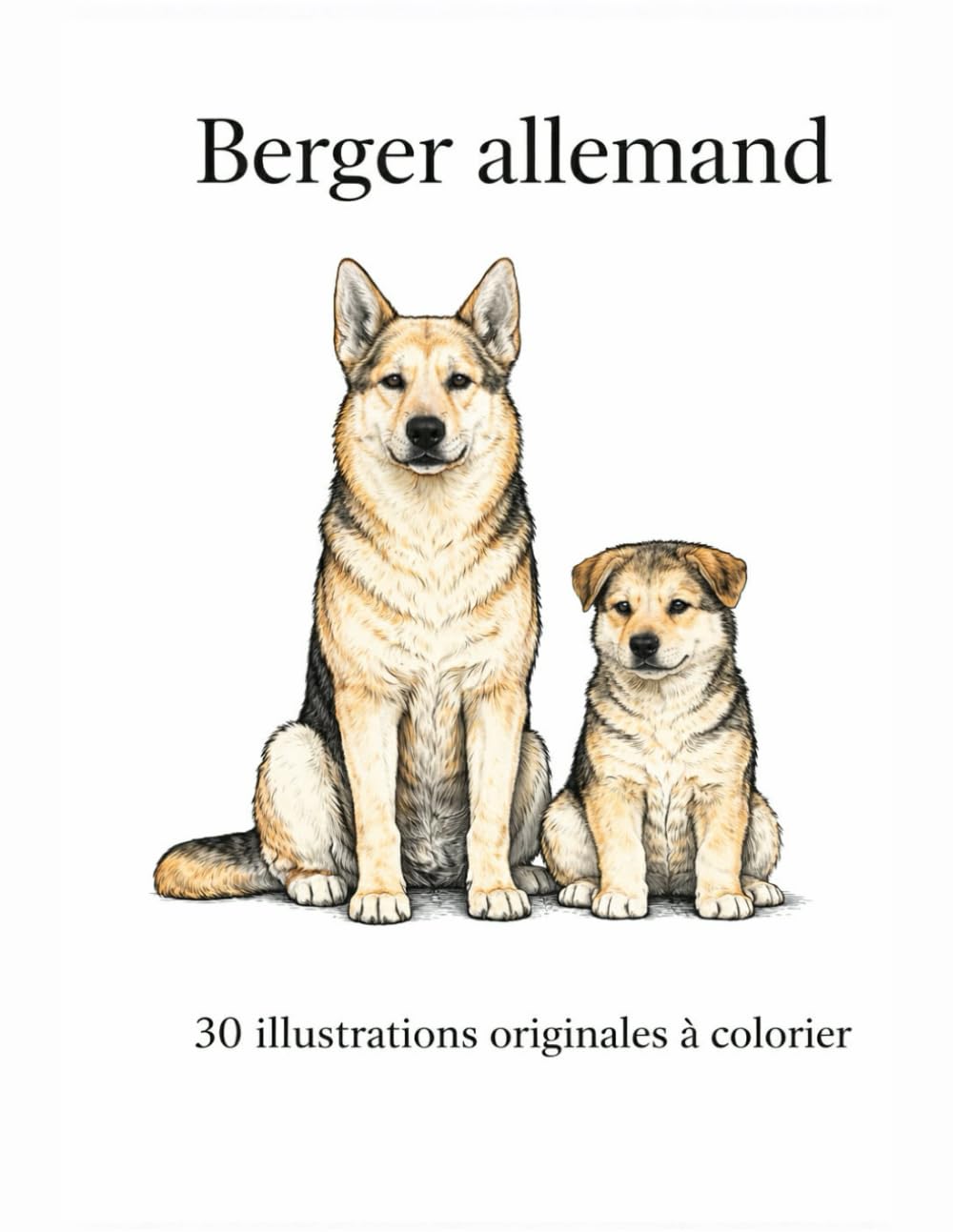 Berger Allemand: 30 illustrations originales à colorier