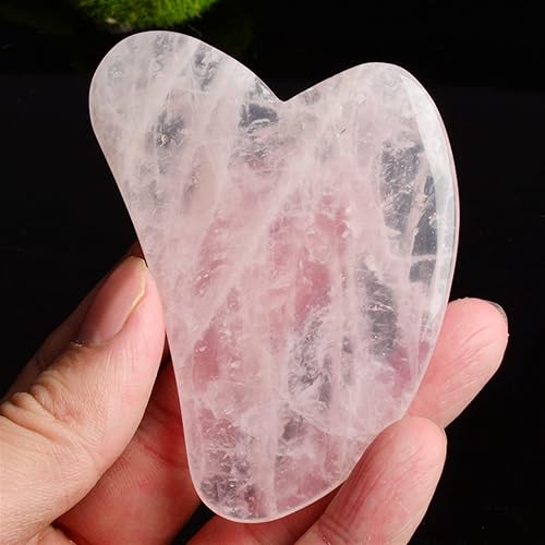 Miniatura 2 de Masajeador facial Gua Sha Rose Quartz Jade Guasha Stone para mentón, cuello, levantamiento de arrugas, desintoxicación de la piel, cuidado de