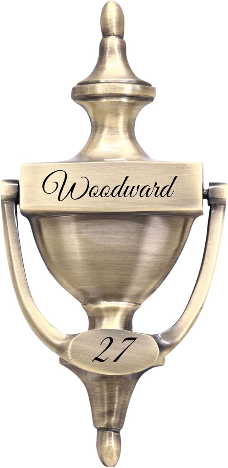 RII Personalized Door Knocker, Deeply Engarved Your Name & Number