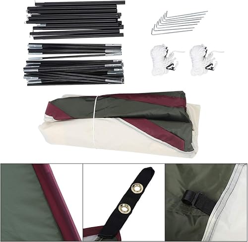 Miniatura 6 de Toldo de campamento, tienda de campaña portátil ligera para exteriores, con bolsas de almacenamiento para acampar al aire libre, coche, viajes