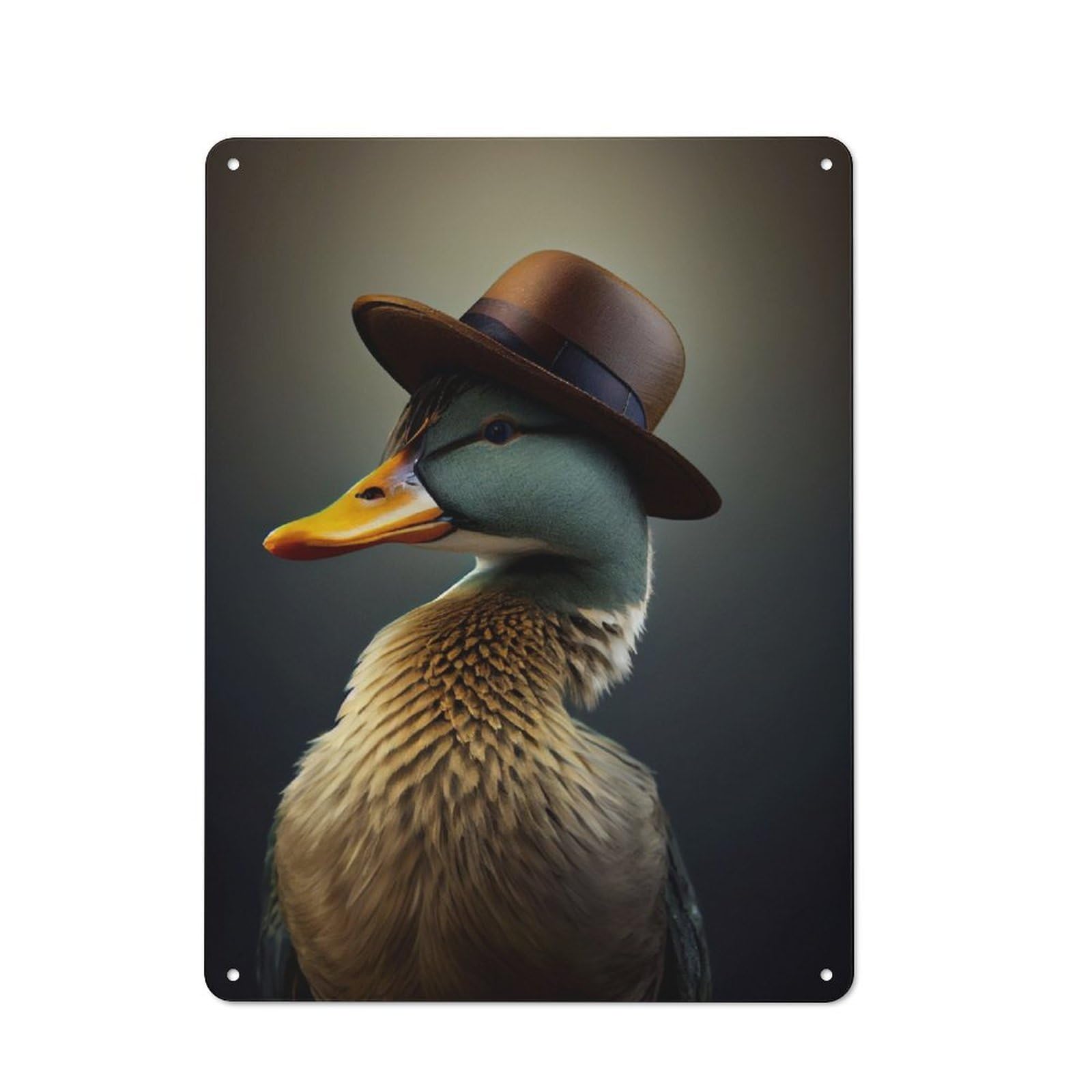 Duck Hat Metal Gift Sign 40x30cm, Vintage Home Wall Decor for Home, Shop, Pub Or Studio Wall
