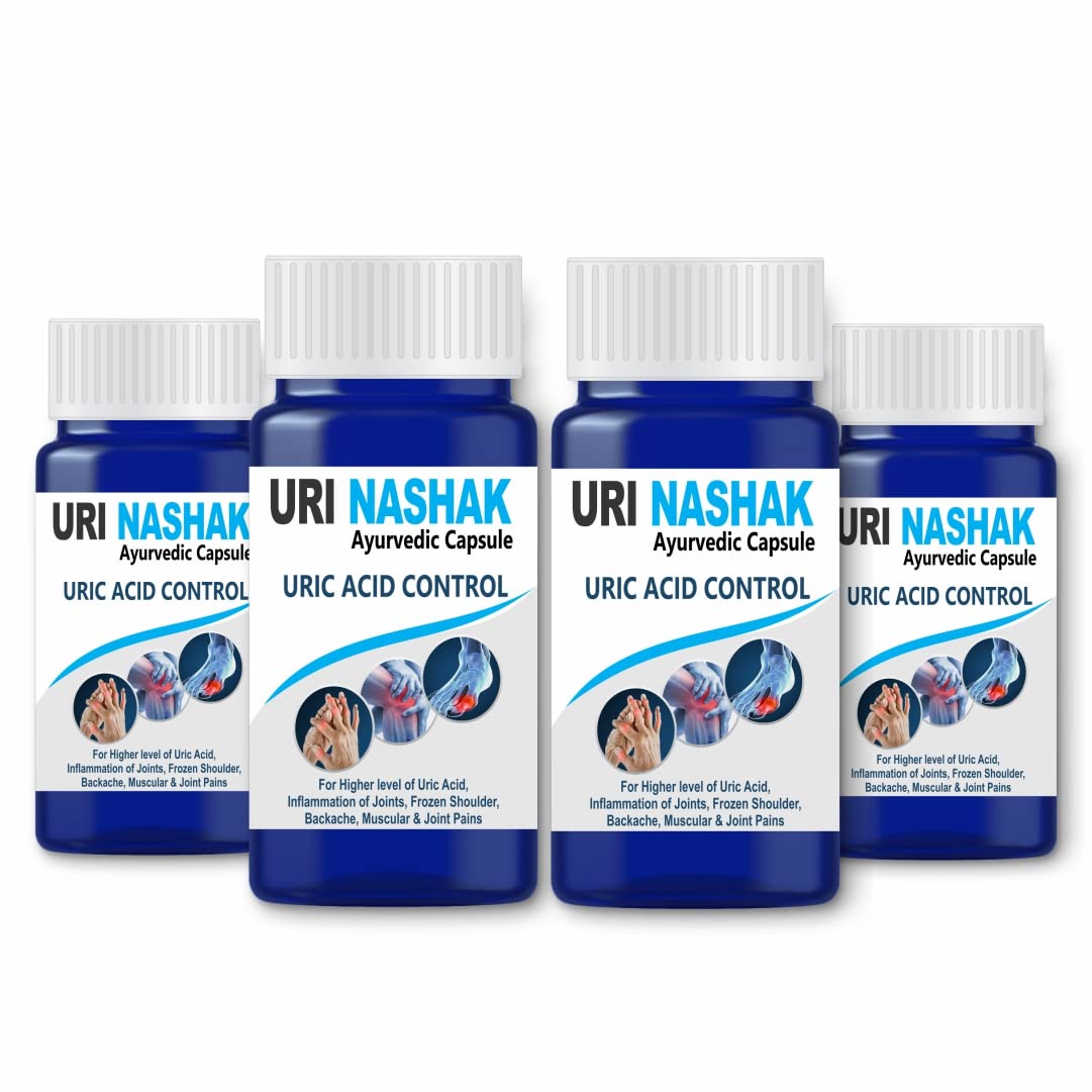 Dr Asma Uri Nashak Ayurvedic Capsule maintains the level of uric acid inflammation frozen shoulder joint pain backache muscular pain (4x60 capsule) for C P Singh Chawla