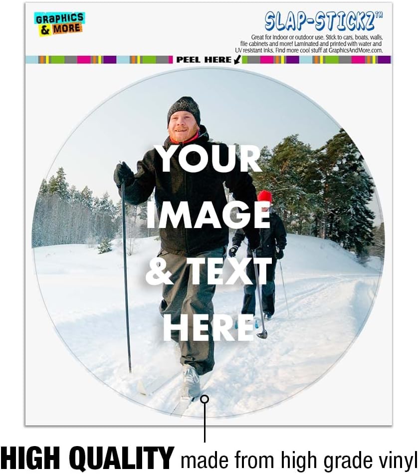 Graphics and More Personalized Circle Premium Custom Sticker | Customize with Your Own Image